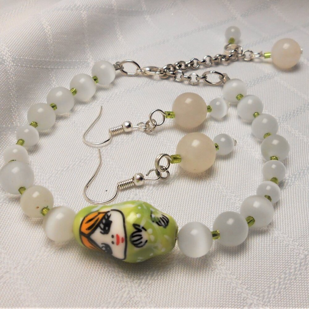 no 804 Handmade jewelry set with Matrioshka bracelet